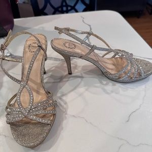 Gold sling back shoe